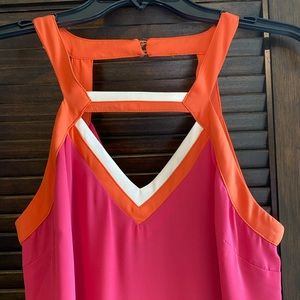 Skies Are Blue Sleeveless Colorblock Cut Out Dress